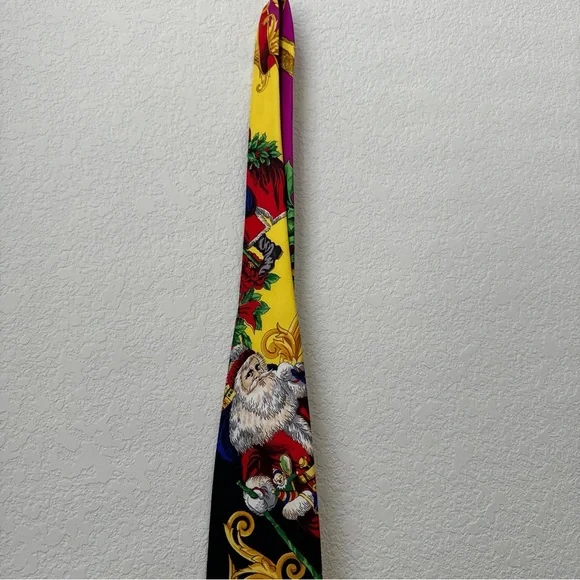 Versace Silk Tie, Santa Claus Print, 1990s Collection.